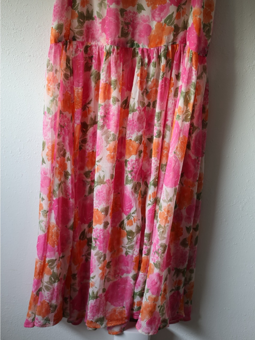 12th Tribe Strapless Drop Waist Pink Floral Maxi Dress - Picture 14 of 16